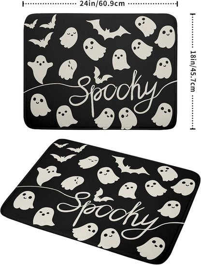 Halloween Dish Drying Mat for Kitchen Counter 18x24 Cute Ghost Black Spooky - Image 2