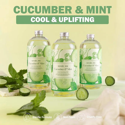 ROMIIE ZOI Liquid Hand Soap Refills Gift Set – Cucumber & Mint Scent – 3 Pack – - Image 3