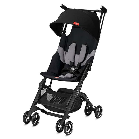 gb Pockit+ All-Terrain, Ultra Compact Lightweight Travel Stroller with Canopy and Reclining Seat in Velvet Black
