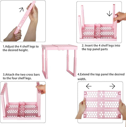 Svartur Adjustable Locker Shelf Pink Height and Width Adjustable Locker - Image 4