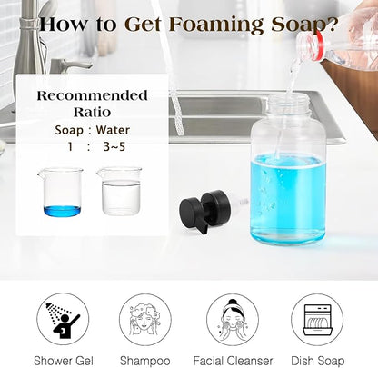 Luxspire Foaming Soap Dispenser, Glass Foam Pump Soap Dispenser, Non-Slip Hand - Image 6
