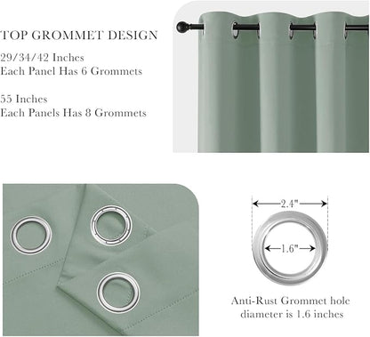 PONY DANCE Sage Green Blackout Curtains - Image 4