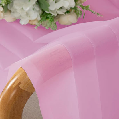 Chyhomenyc Light Pink Sheer Curtains 63 Inch Length 2 Panels, Light Filtering - Image 2