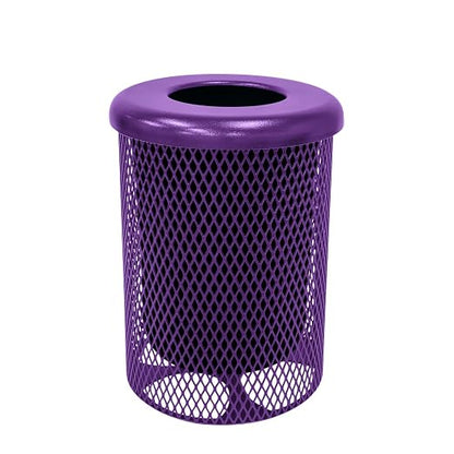 COATEDOUTDOORFURNITURE RFT-TXTPUR Heavy Duty Round Trash Receptacle by CoatedOutdoorFurniture