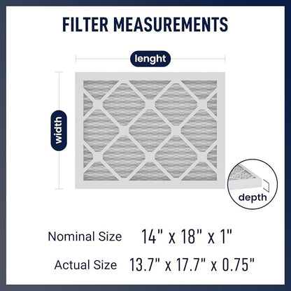 14x18x1 MERV 8 Air Filters 6-Pack – 13.7" x 17.7" x 0.75" – HVAC, AC & Furnace - Image 2