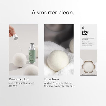Dirty Labs | 100% New Zealand Wool Dryer Balls | 3 Balls | Shorten Drying Time - Image 7