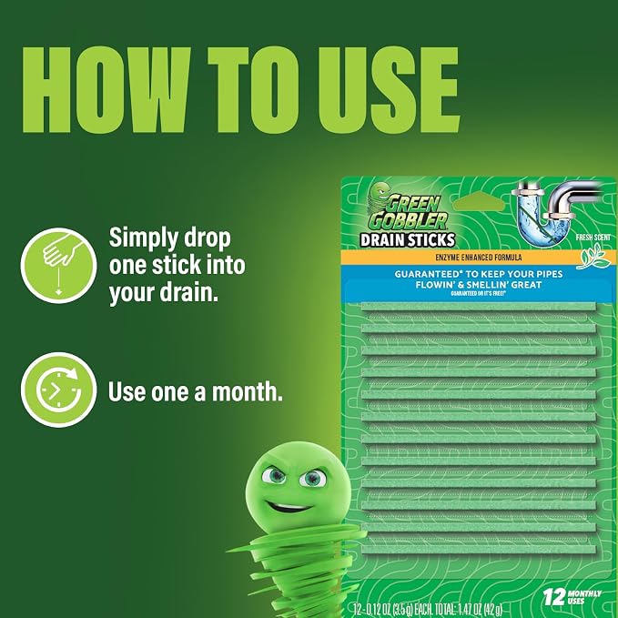 Green Gobbler Drain Cleaner and Deodorizer Sticks - Image 4