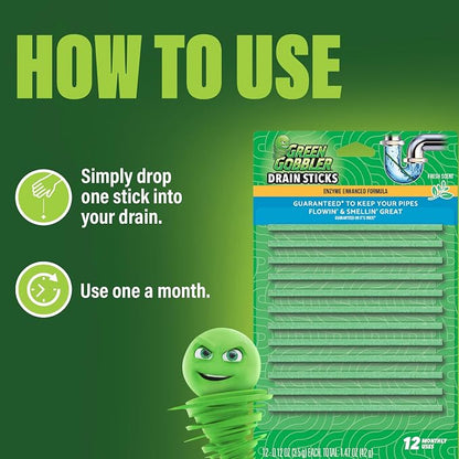 Green Gobbler Drain Cleaner and Deodorizer Sticks - Image 4