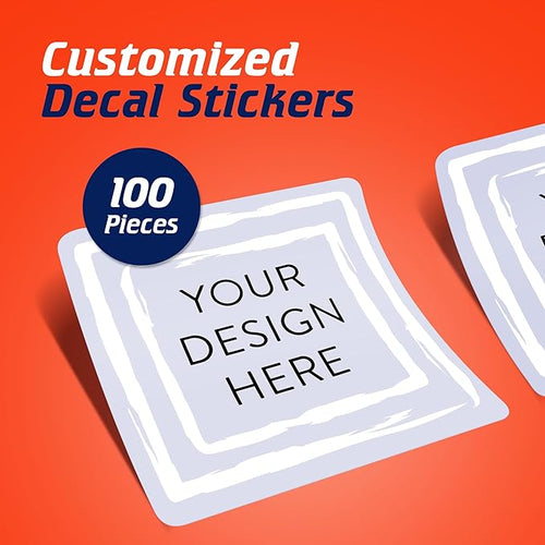 100 Custom Vinyl Stickers - Upload Your own Image, Text, Design, Logo - Personalized Logo Labels for Handmade, Packaging, Bottle, Jars, Candle, Brand Stickers (Lavender Swirls, 1.5x1.5 Square)