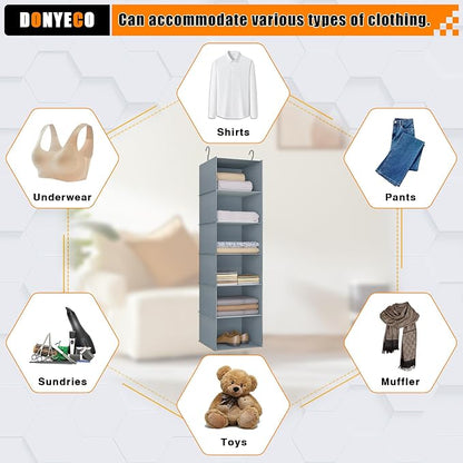 Hanging Closet Organizer and Storage 6-Shelf, Easy Mount Foldable Hanging - Image 8