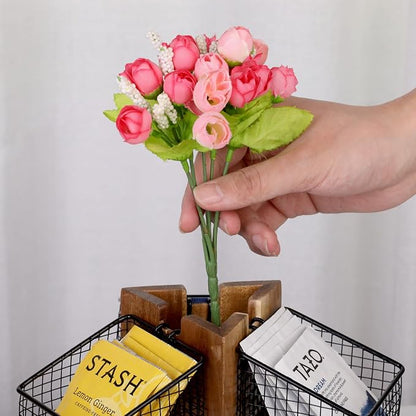 HTB Carousel Tea Bag Organizer for Counter, 2 Tier Tea Bag Holder - Image 4