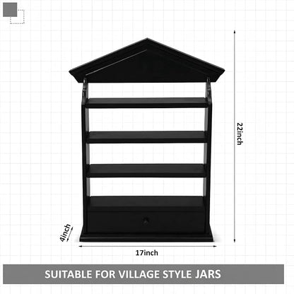 Chunful Vintage Spice Jar Wooden Rack - Image 3