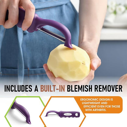 Spring Chef Professional Purple Swivel Vegetable Peeler - Image 5