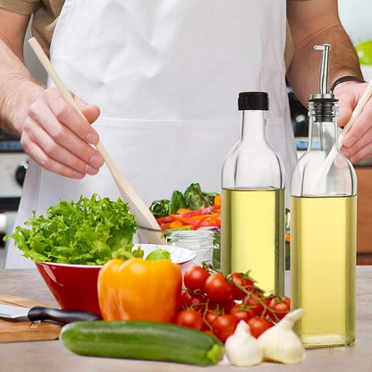 AOZITA 17 oz Glass Olive Oil Dispenser Bottle Set - 500ml Clear Oil & Vinegar - Image 6