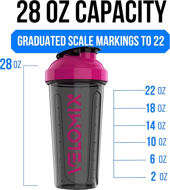 VELOMIX -2 Pack- 28 oz Protein Shaker Bottles - Image 4