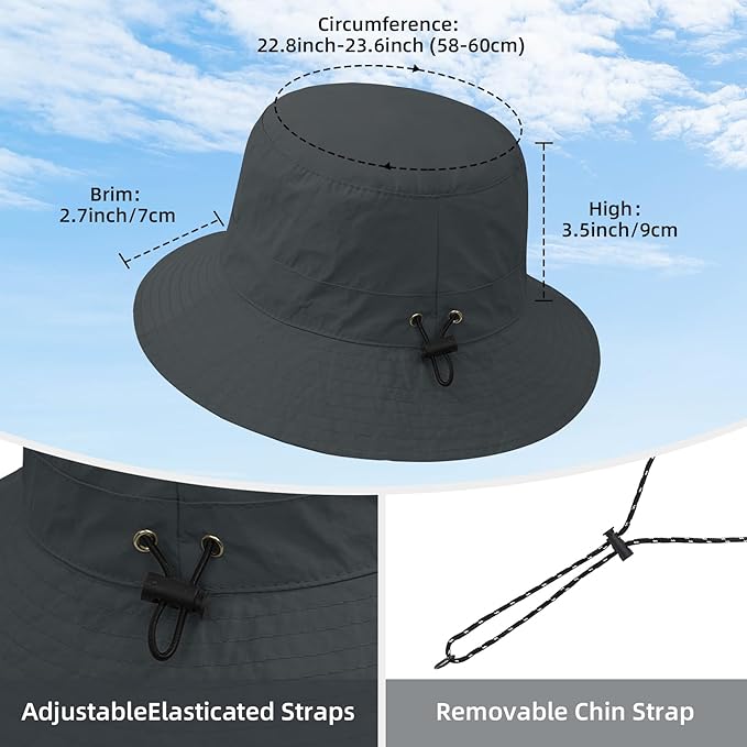 Durio Waterproof Bucket Hats for Woman UPF 50+ Sun Hat UV Protection Packable Rain Hats for Women Lightweight Hiking Hat