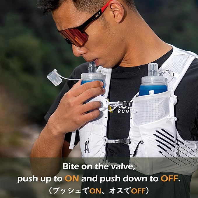 TRIWONDER Collapsible Flask Soft Folding Water Bottles - Large Mouth for Easy Filling - BPA-Free Hydration Bottle Ideal for Running Hiking Cycling Climbing (02# 500ml - Pack of 2)