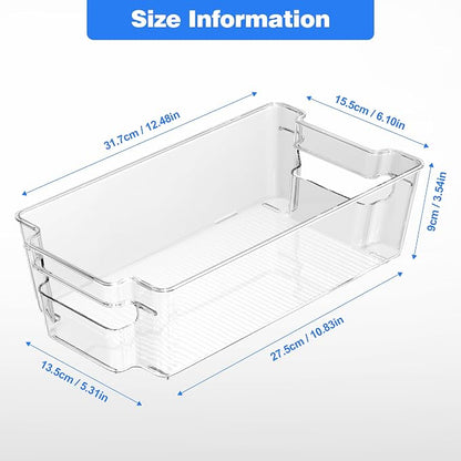 Clear Refrigerator Storage Bins, 8-Piece Set, Stackable Kitchen Organizer - Image 2