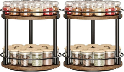 YATINEY Spice Rack, 2-Tier Turntable Organizer, Rotating Spice Rack Organizer - Image 7