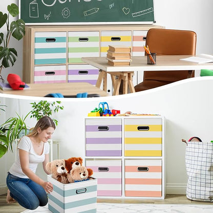 6 Pcs Fabric Storage Cubes Bins - Image 6