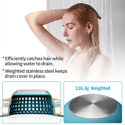 Shower Drain Hair Catcher, Bathtub Drain Cover Foldable Silicone Shower & Tub - Image 4