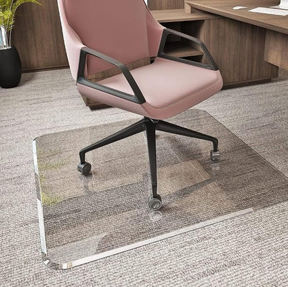 Glass Chair Mat with Exclusive Beveled Edge by Clearly Innovative 1/4” Thick by ClearlyInnovative