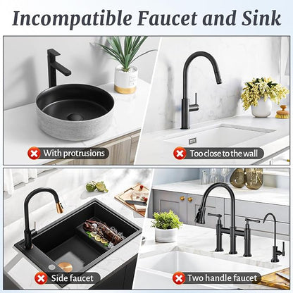 PoYang 24 inch Faucet Mat for Kitchen Sink Splash Guard, 7° Slope Silicone Sink - Image 4