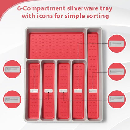 Silverware Organizer with Cutlery Icons，Silverware Tray - Image 2