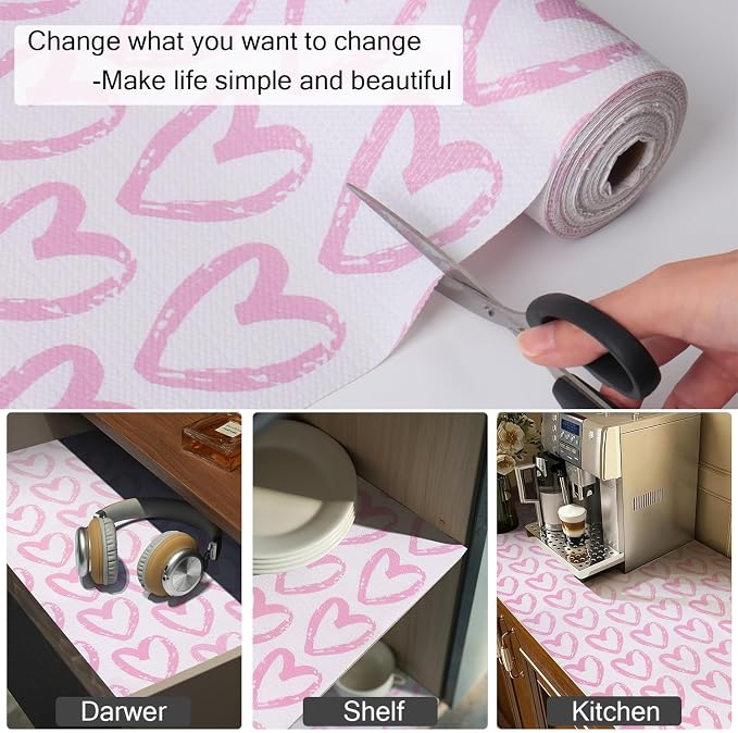 Heart Drawer Liner for Cabinets 16IN x 10FT, Shelf Liner Non-Adhesive and - Image 5