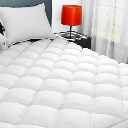 Sunflower Twin Mattress Pad, Hypoallergenic Cotton Mattress Cover College Dorm by SunflowerHometexUS