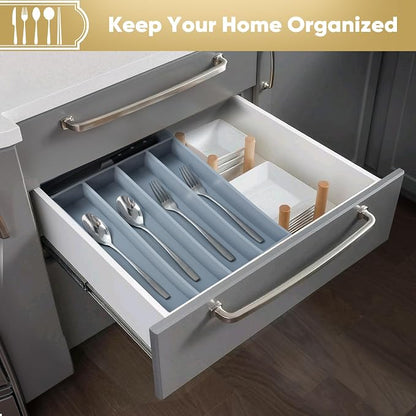 Silverware Organizer, 2 Pack 10 Inch Utensil Organizer Kitchen Drawer Organizer - Image 5