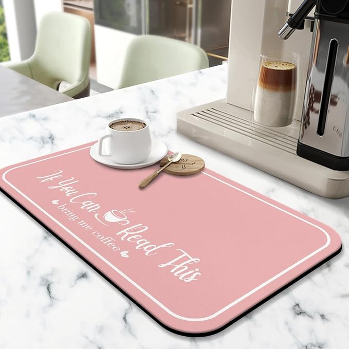 Coffee Bar Mat for Countertops 31.5inx17in, Absorbent Hide Stain Anti-Slip Cafe - Image 2