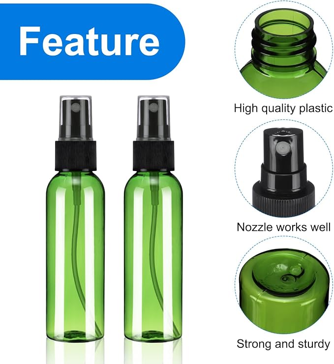 uxcell 10Pack Spray Bottles, 2 Oz/60ML Reusable Clear Empty Mist Plastic Mini - Image 3