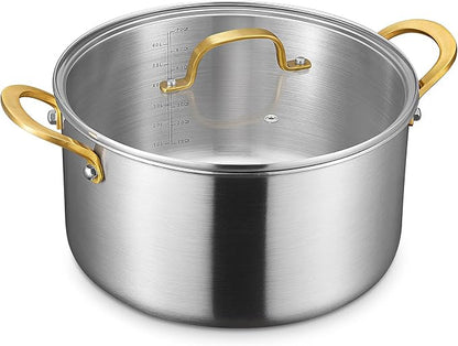BEZIA 10 Quart 3-Ply Stainless Steel Stockpot, Soup Pot by BEZIA