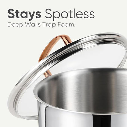 CAROTE 8 Qt Tri-Ply Stainless Steel Stockpot, Non-Toxic Stock Pot - Image 4