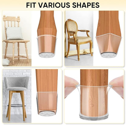 BALEINE 24 Pack Silicone Chair Leg Floor Protectors, Stool Leg Protectors Cap - Image 7