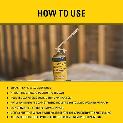 Stanley F993 Expanding Foam Sealant Spray – Gaps & Cracks Filler, PestBlocker - Image 9