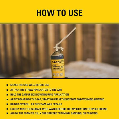 Stanley F993 Expanding Foam Sealant Spray – Gaps & Cracks Filler, PestBlocker - Image 9