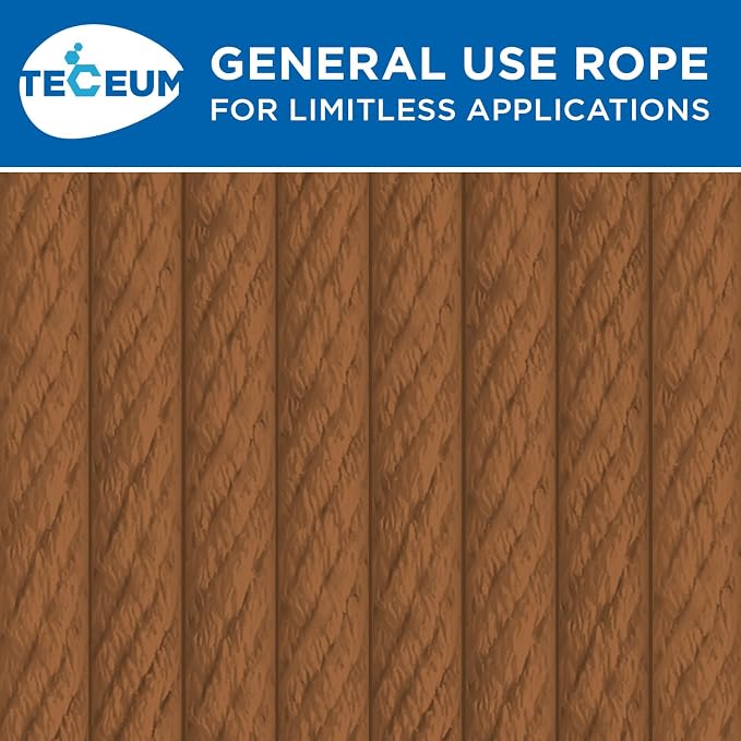 TECEUM Cotton Rope 3/16” – 100 FT – Strong All-Purpose Braided Rope – Natural - Image 9