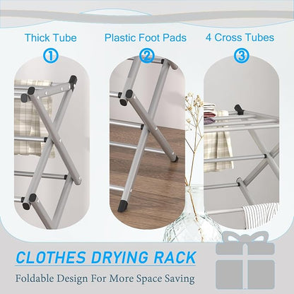 Household Indoor Folding Clothes Drying Rack, Dry Laundry and Hang Clothes - Image 4