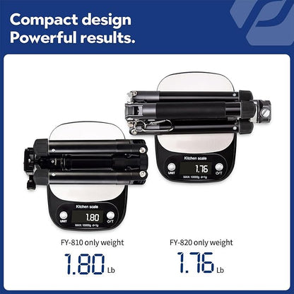 Fotopro Mini Tripod, 60" Lightweight Compact Travel Tripod with 360 Degree Ball Head Phone Mount Detachable Selfie Stick, Camera Phone Tripod Max Load up to 8.8 lbs, Free-1 Grey