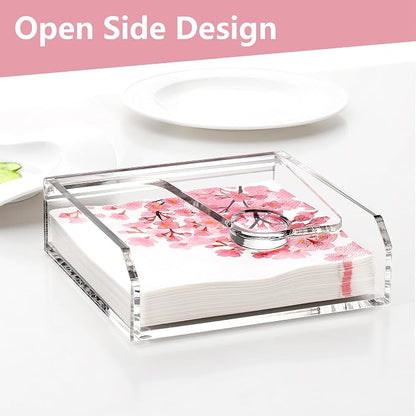 DINGHUO Acrylic Napkin Holder for Table, Flat Kitchen Paper Hand Napkin - Image 5