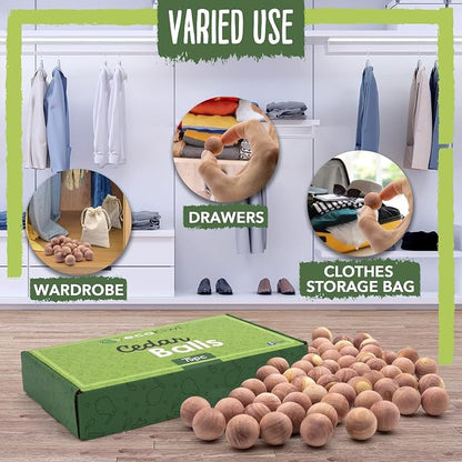 ecoKiwi Cedar Balls for Clothes Storage 75 Pack - Image 3