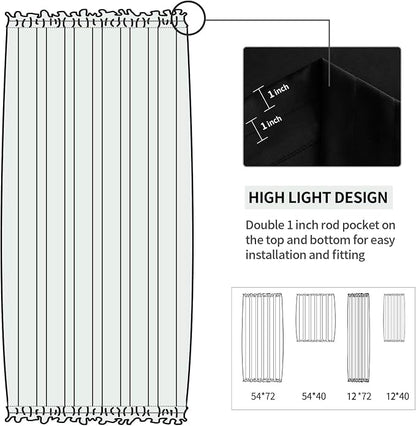 DWCN French Door Curtains – Rod Pocket Thermal Blackout Curtain - Image 3