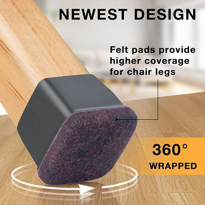 32 Pcs Chair Leg Floor Protectors Square, Silicone Chair Leg Protectors - Image 4