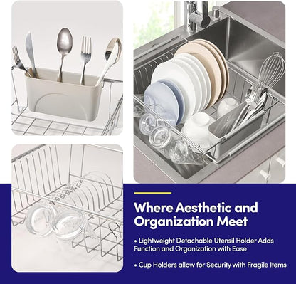 Dish Drying Rack Over The Sink Expandable to 24.5" Dish Drainer — Space-Saving - Image 3