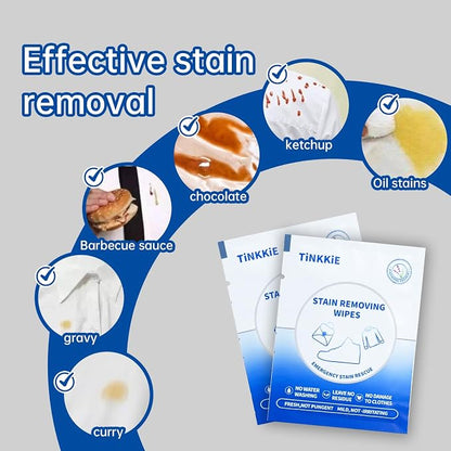 50-Pack Stain Remover Wipes, Portable Clothing Stain Remover Wipes, Instant - Image 4