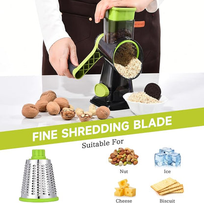 Rotary Cheese Grater with Handle Kitchen Shredder Slicer Grater Slicer Ice - Image 5