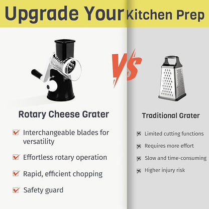 X Home Rotary Cheese Grater for Kitchen, Shredder - Image 2