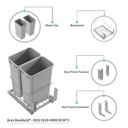 Dowell B18 Aluminum Base Wastebasket Pullout - Image 6